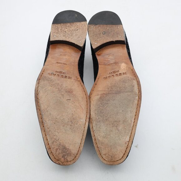 Mezlan  Black  Silver Shoes Men's US Size 10 Slip on Dress Shoes Floral Spain - Picture 7 of 10